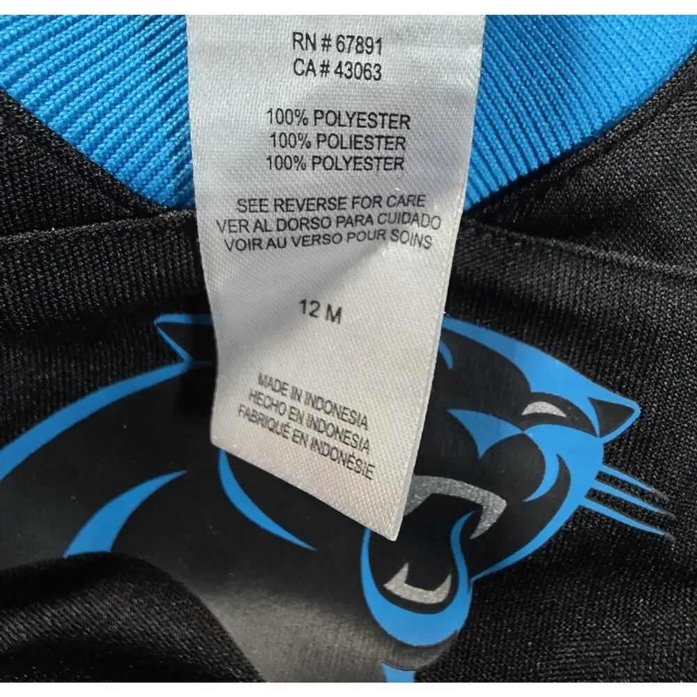 Carolina Panthers NFL Jersey Shirt Baby 12M Black Blue NWT Team Apparel